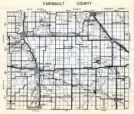 Fairbault County, Winnebago City, Delavan, Lura, Minnesota Lake, Dunbar, Verona, Prescott, Barber, Elmore, Minnesota State Atlas 1954